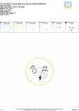 Emoji Kiss Bean Stitch Applique Design