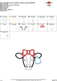 Cow with Bow Applique Design