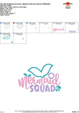 Mermaid Squad Applique Design