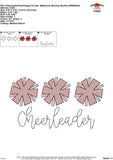 Vintage Pom Trio with Cheerleader in Frame Embroidery Design