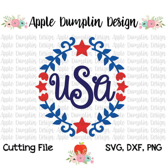 4th of July Wreath SVG