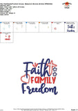 Faith Family Freedom Applique Design