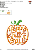 Happy Fall Y'all Embroidery Design