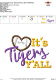 It's Tigers Y'all Embroidery Design
