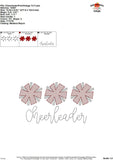 Vintage Pom Trio with Cheerleader in Frame Embroidery Design