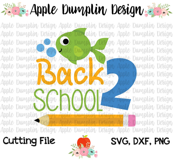 Back 2 School Fish SVG