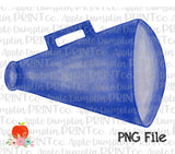 Blue Megaphone Watercolor Printable Design PNG