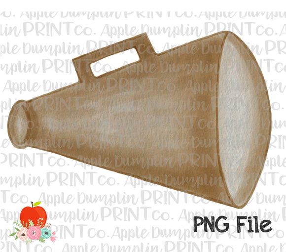 Gold Megaphone Watercolor Printable Design PNG