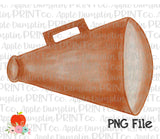 Orange Megaphone Watercolor Printable Design PNG