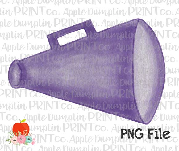 Purple Megaphone Watercolor Printable Design PNG