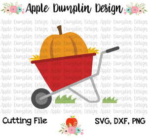 Wheelbarrow with Pumpkin SVG