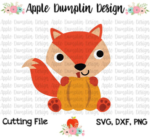 Fox with Pumpkin SVG