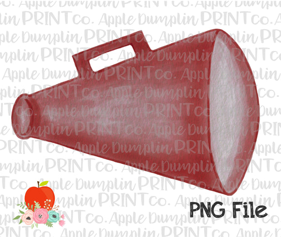 Crimson Megaphone  Watercolor Printable Design PNG
