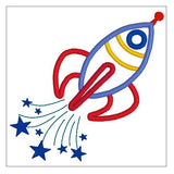 Rocket with Stars Applique Design