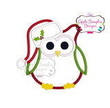 Santa Owl Applique Design
